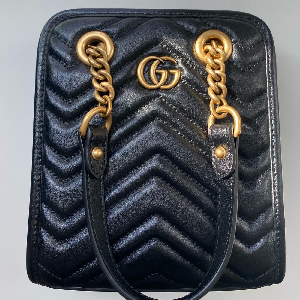 Genuine Leather Black Quilted Shoulder Bag